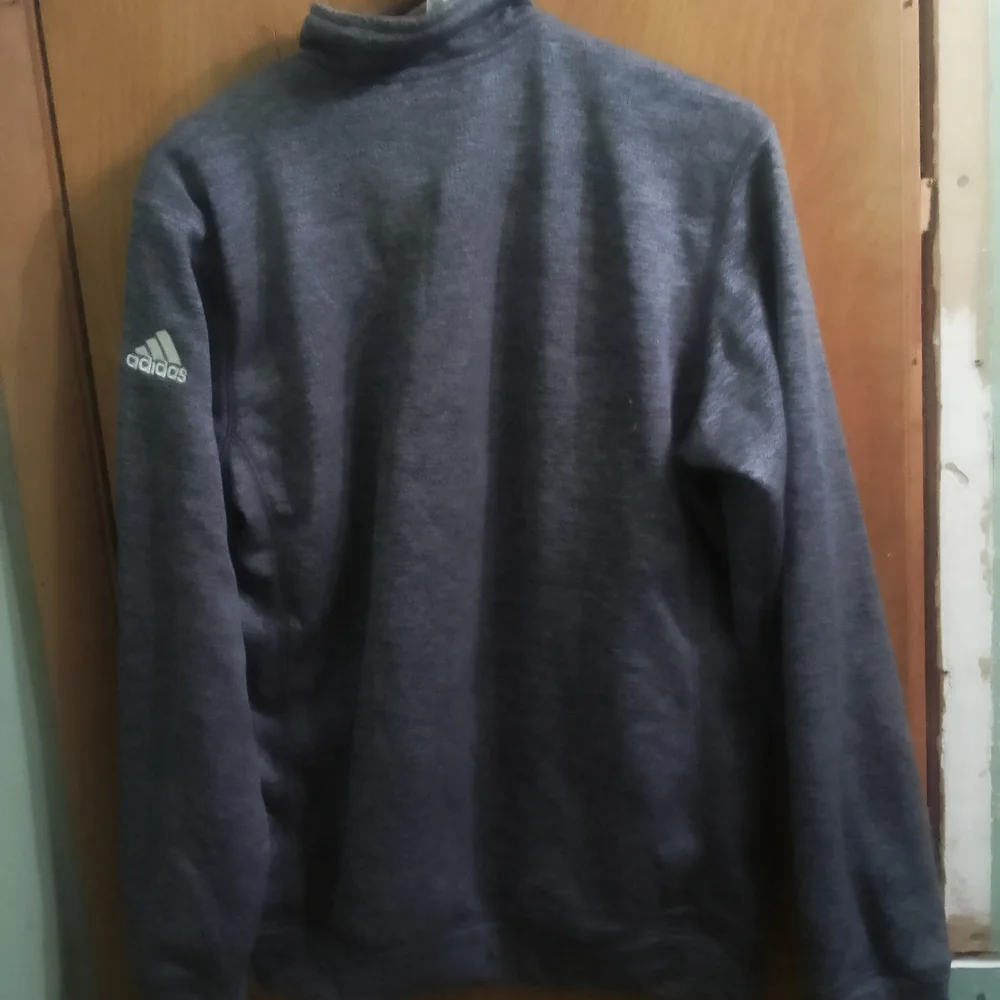 adidas Mens Gray 1/4 Zip Up‎ Team Issue Softball Pullover Sweater Size Medium